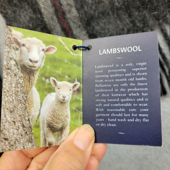 Ballantrae Edinburgh Lambswool Scarf Tartan Plaid Thomson Charcoal New - Picture 4 of 9